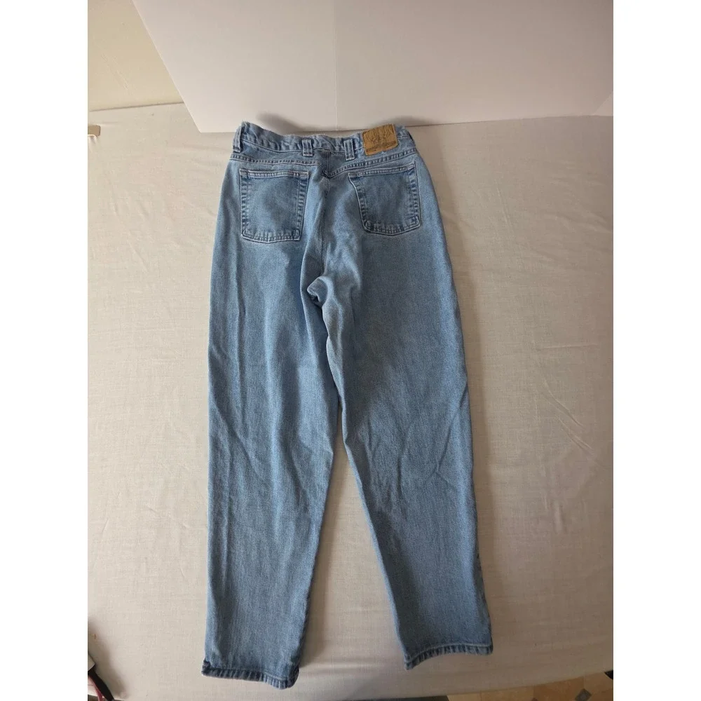 Vintage‎ Mom Jeans High Rise Tapered 100% Cotton 14 Light Wash Distressed 90s